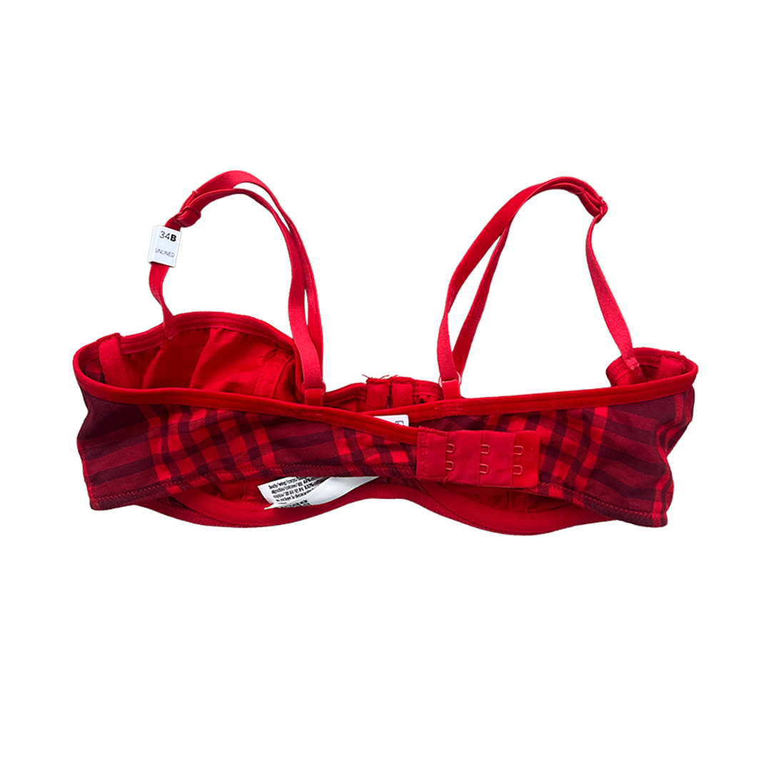 Red flannel bra
